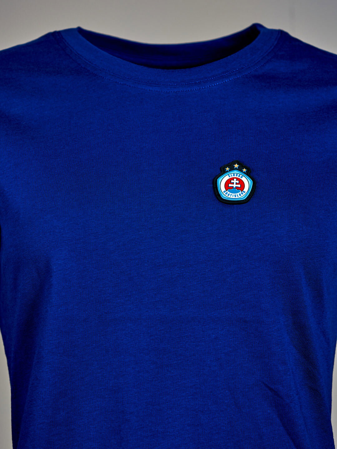 Damen-T-Shirt Königsblau mit 3D-Gummilogo