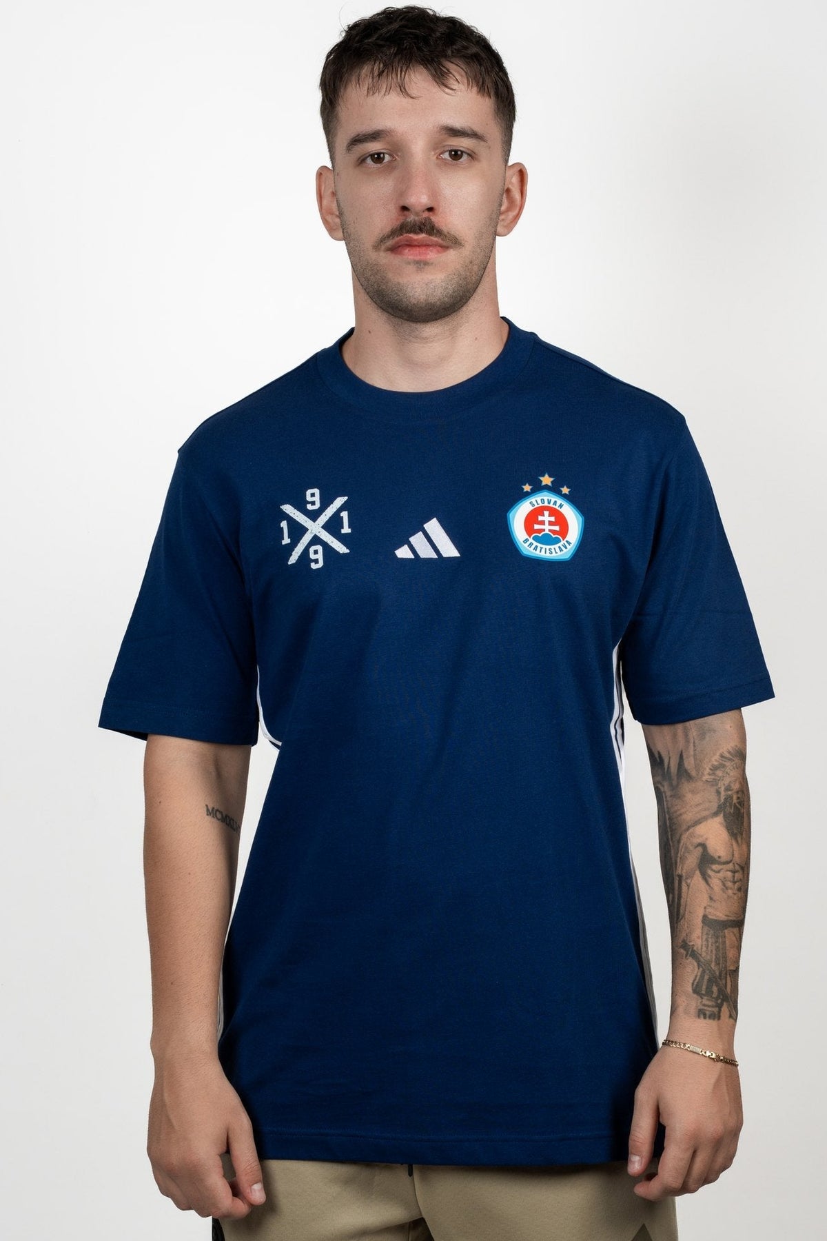 Adidas men's t-shirt dark blue/white