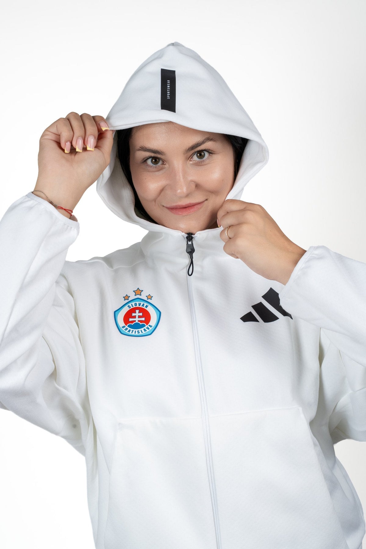 Adidas Damen Z.N.E. Kapuzenpullover weiß