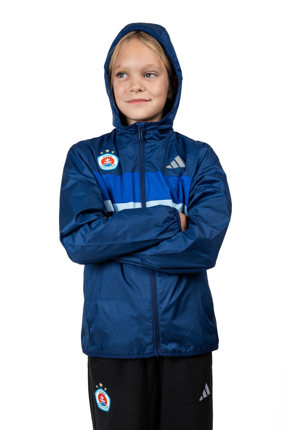 Adidas Kinderjacke dunkelblau