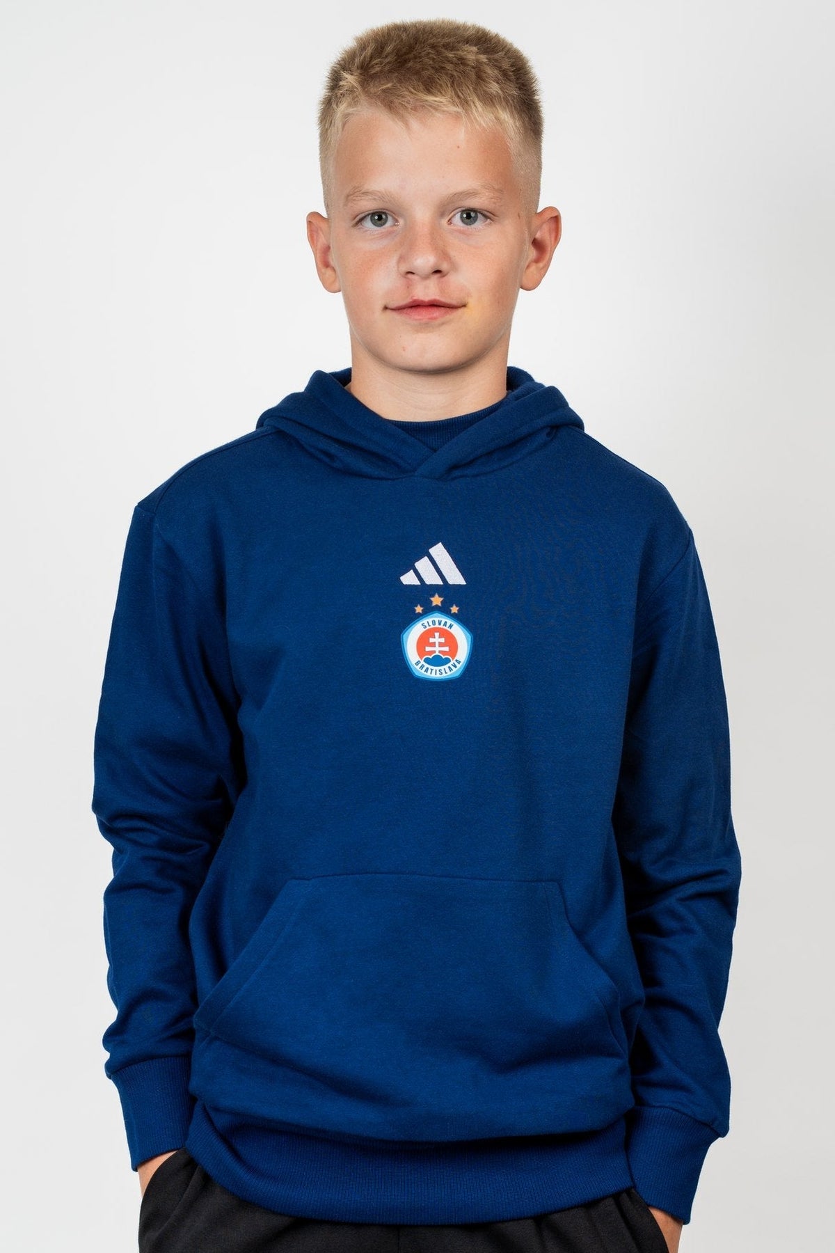Adidas detská dark blue mikina s kapucňou