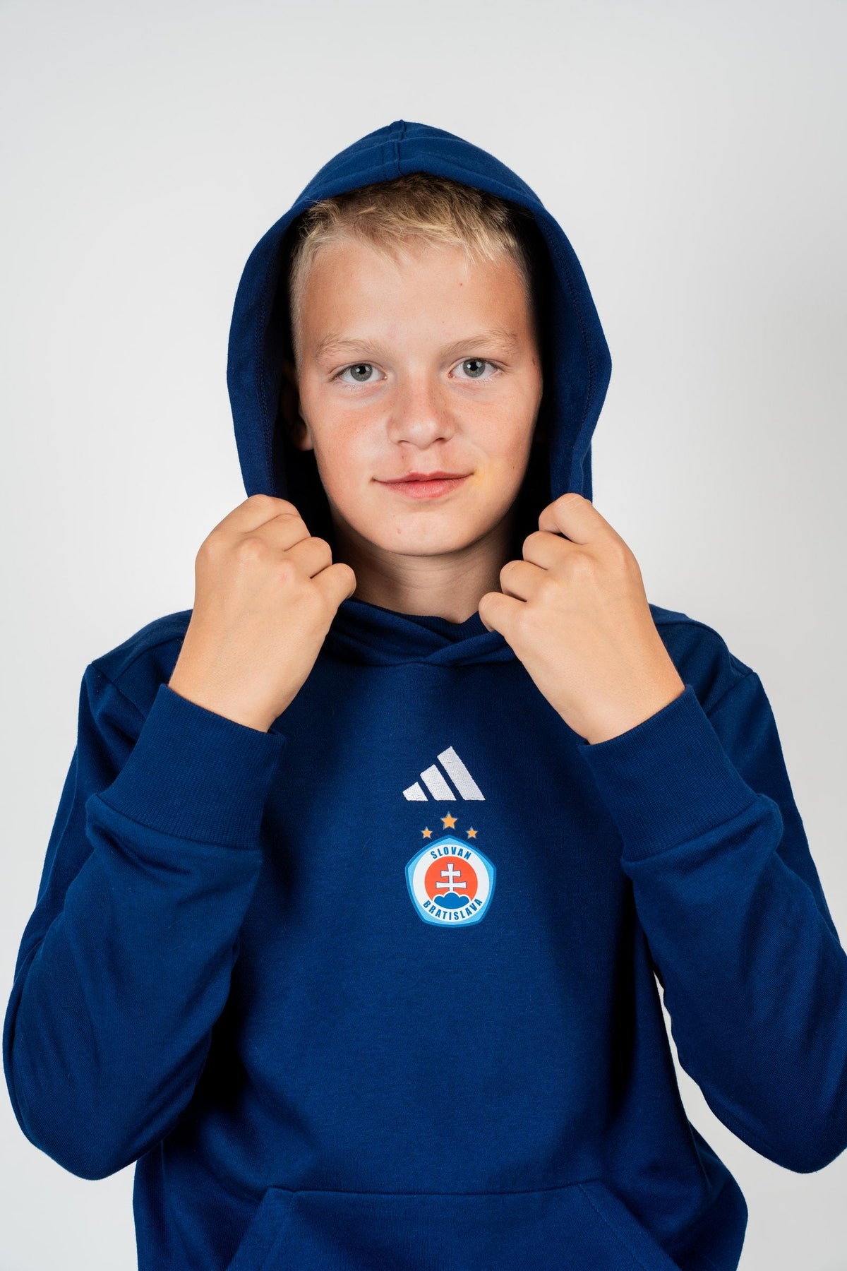 Adidas Kinder-Kapuzenpullover dunkelblau