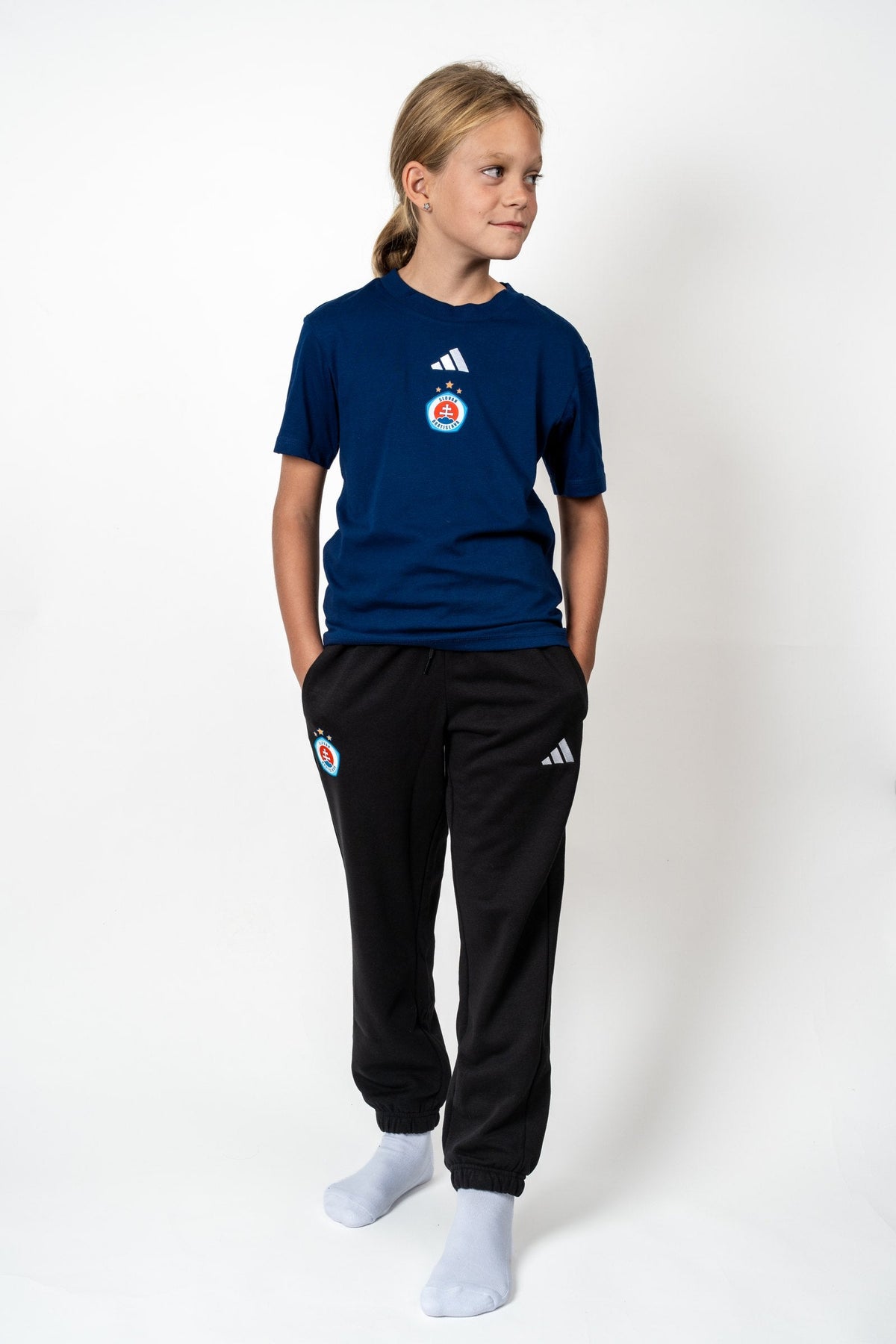 Adidas Kinder-T-Shirt dunkelblau
