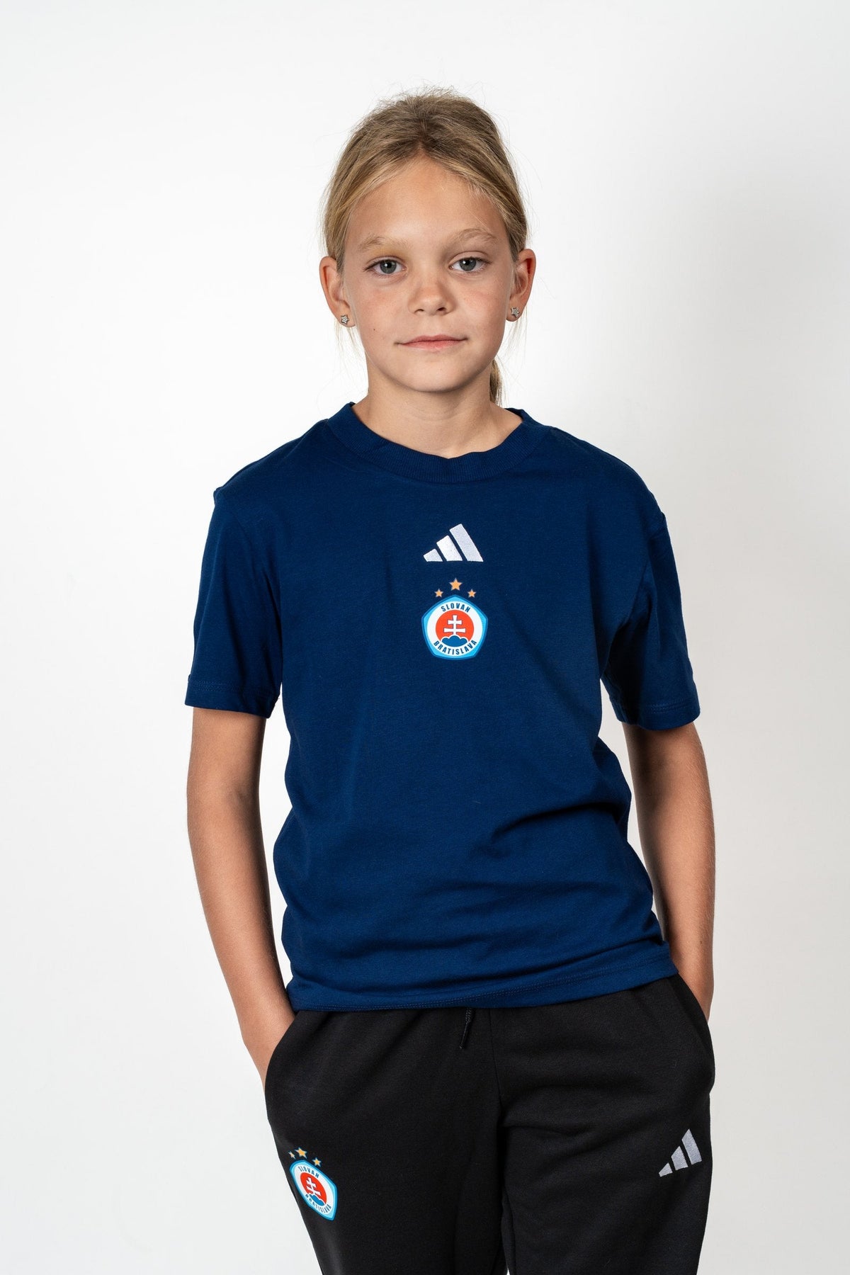 Adidas Kinder-T-Shirt dunkelblau