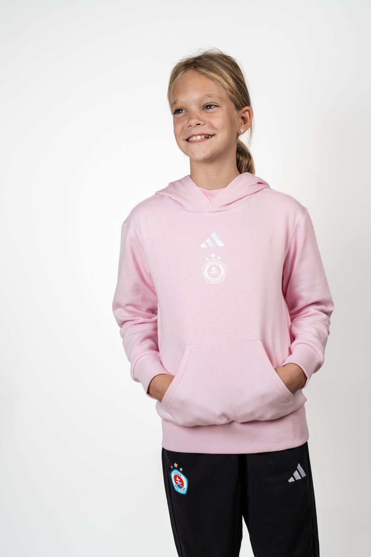 Adidas kids' pink hoodie