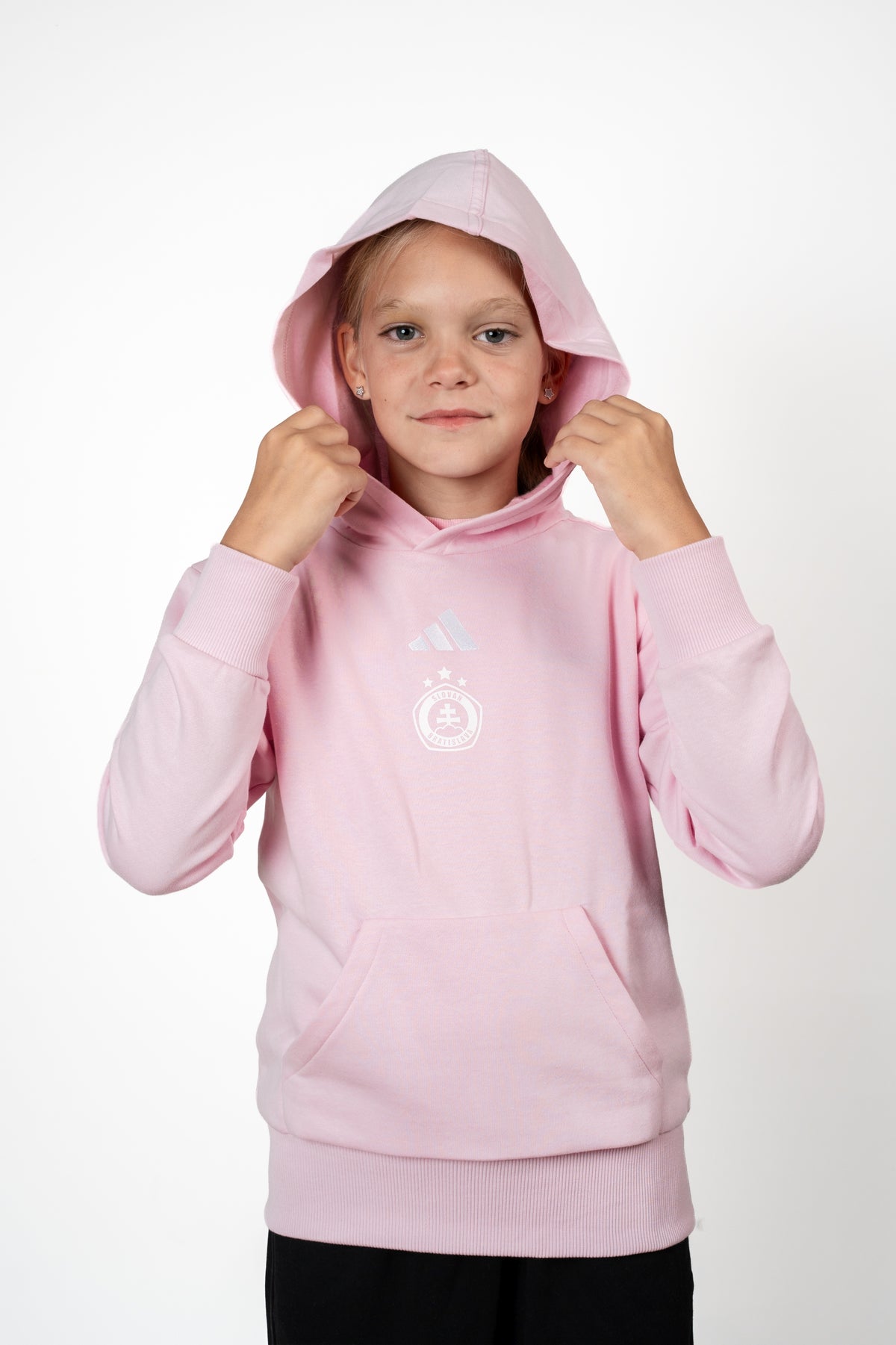 Adidas kids' pink hoodie