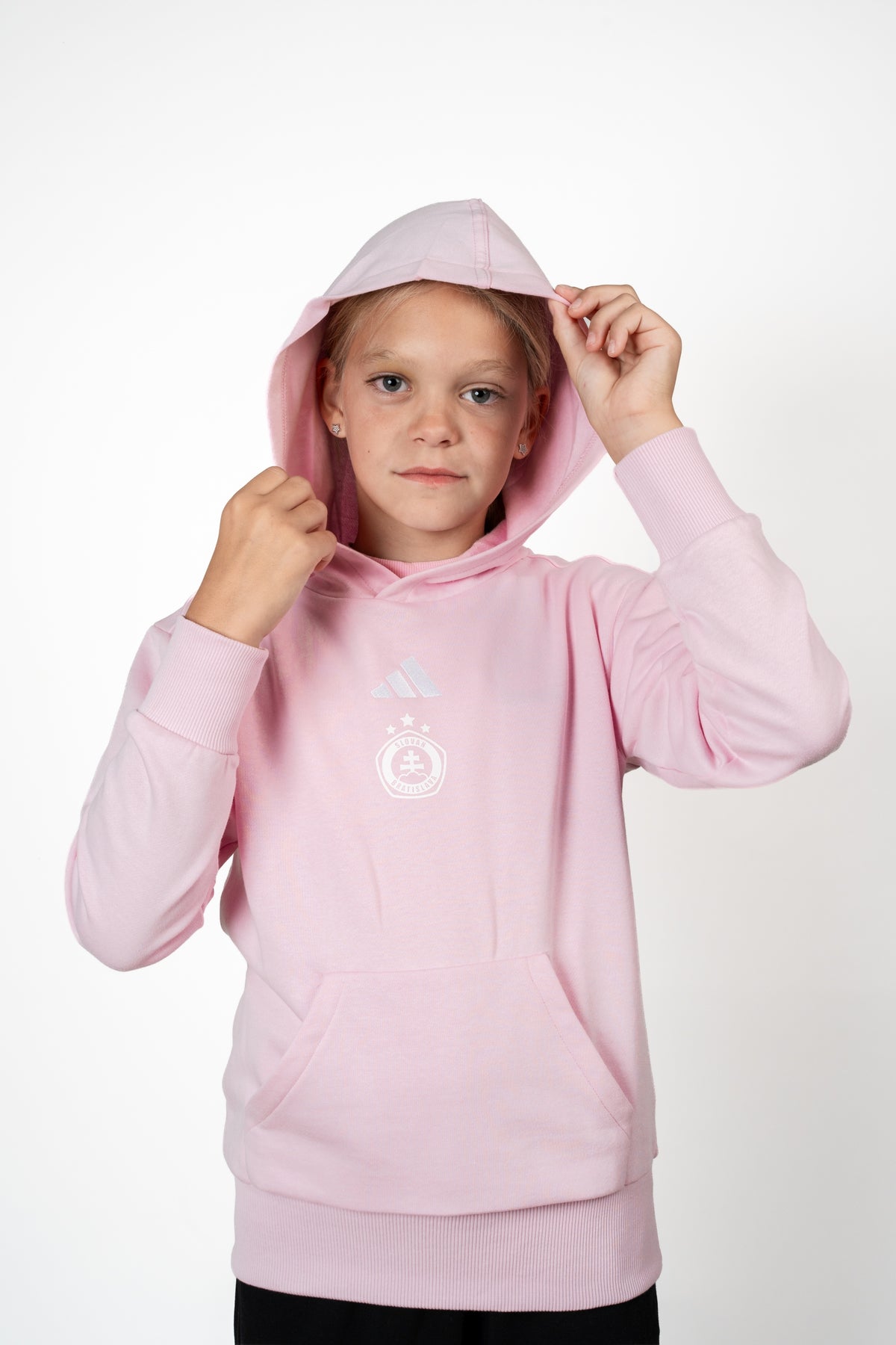 Adidas kids' pink hoodie