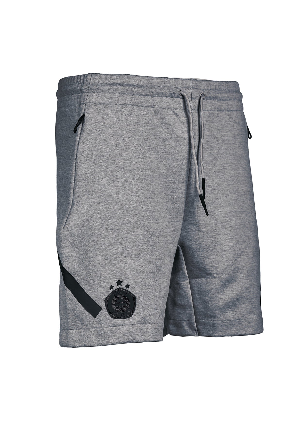 Adidas men's grey shorts with a black logo