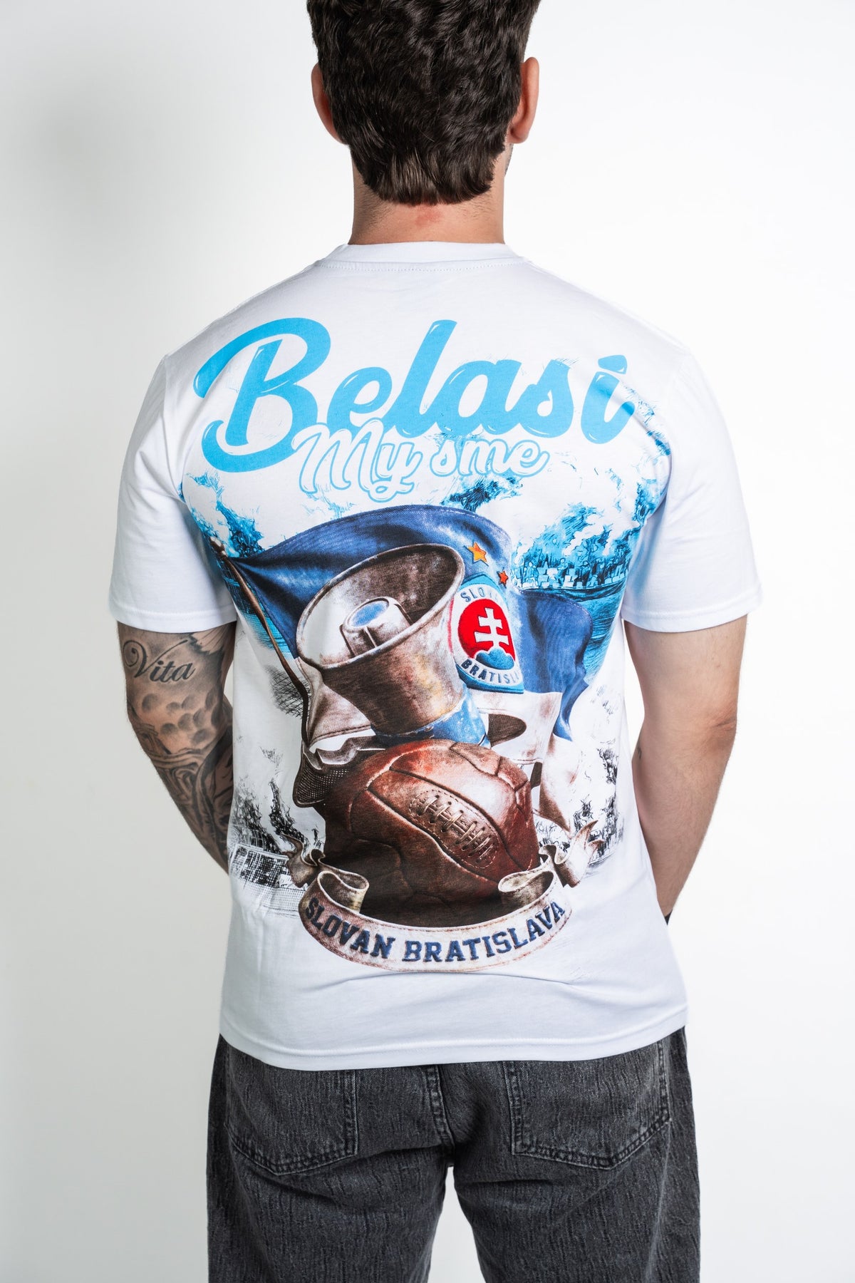 Slovan Style Herren-T-Shirt weiß My sme belasí