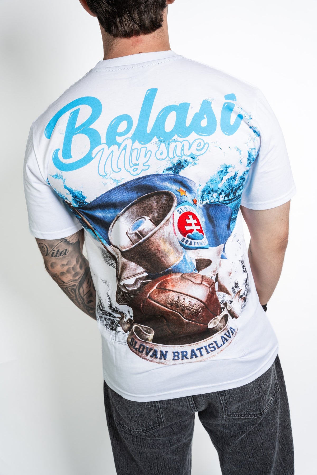 Slovan Style Herren-T-Shirt weiß My sme belasí