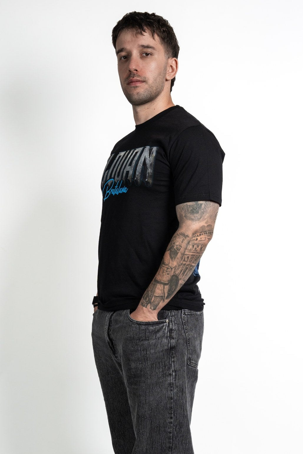 Slovan Style Herren-Fan-T-Shirt schwarz