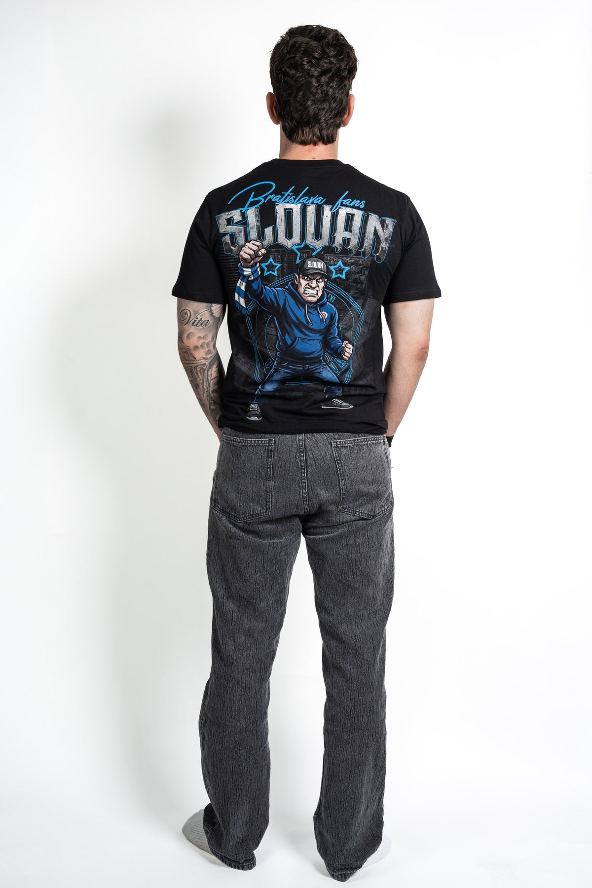 Slovan Style Herren-Fan-T-Shirt schwarz