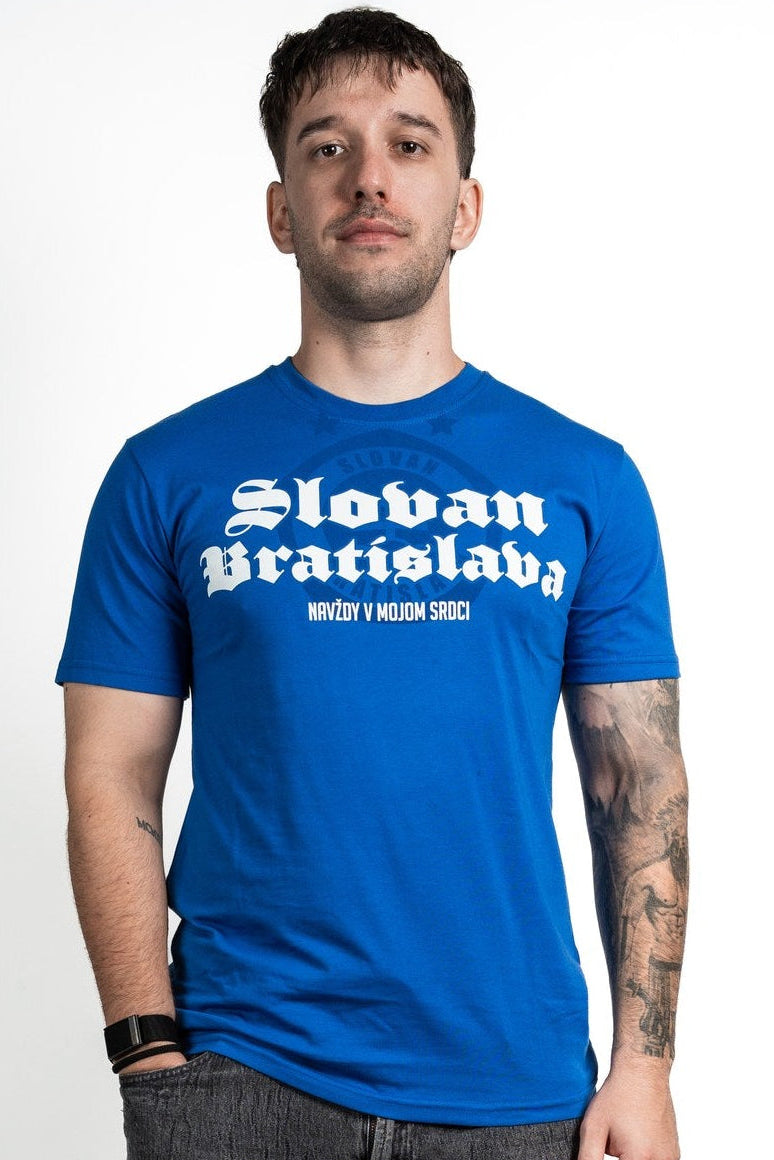 Slovan Style Herren-T-Shirt in Blau „Für immer im Herzen“