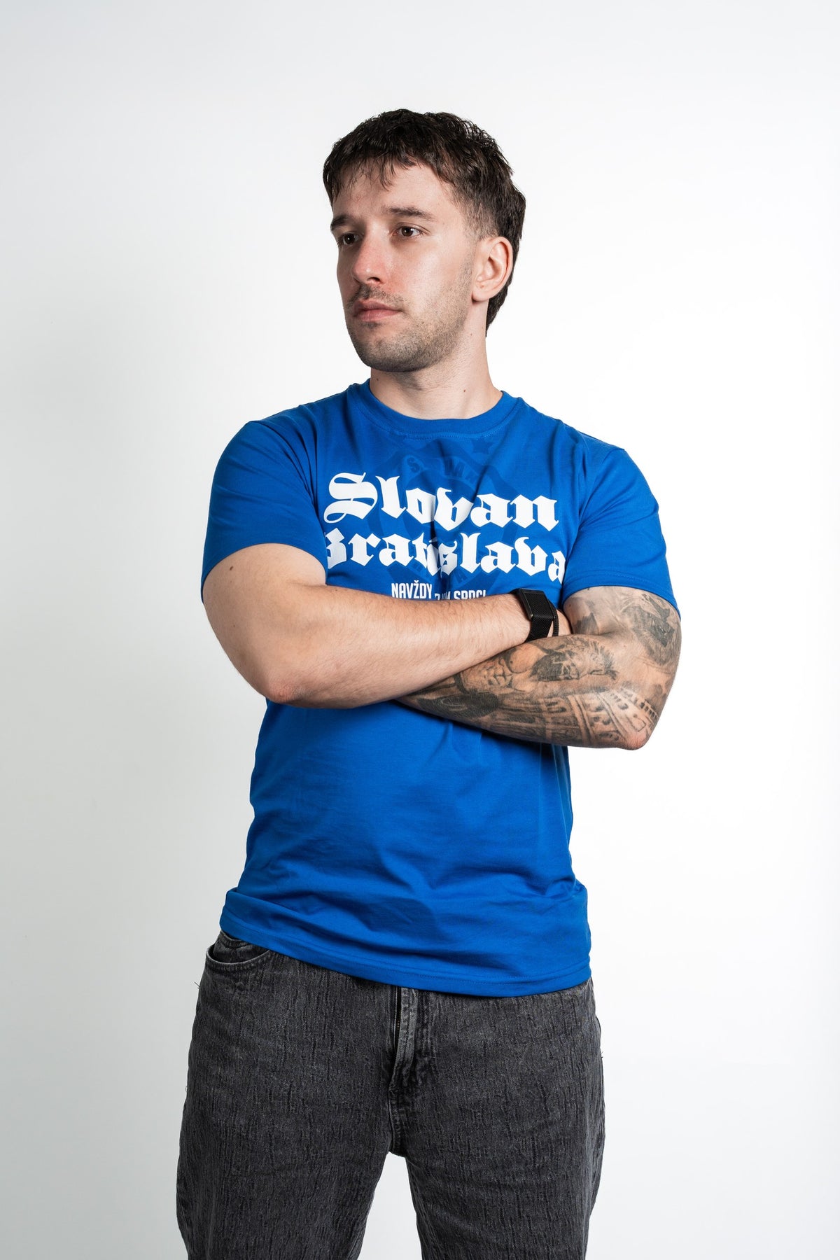 Slovan Style Herren-T-Shirt in Blau „Für immer im Herzen“
