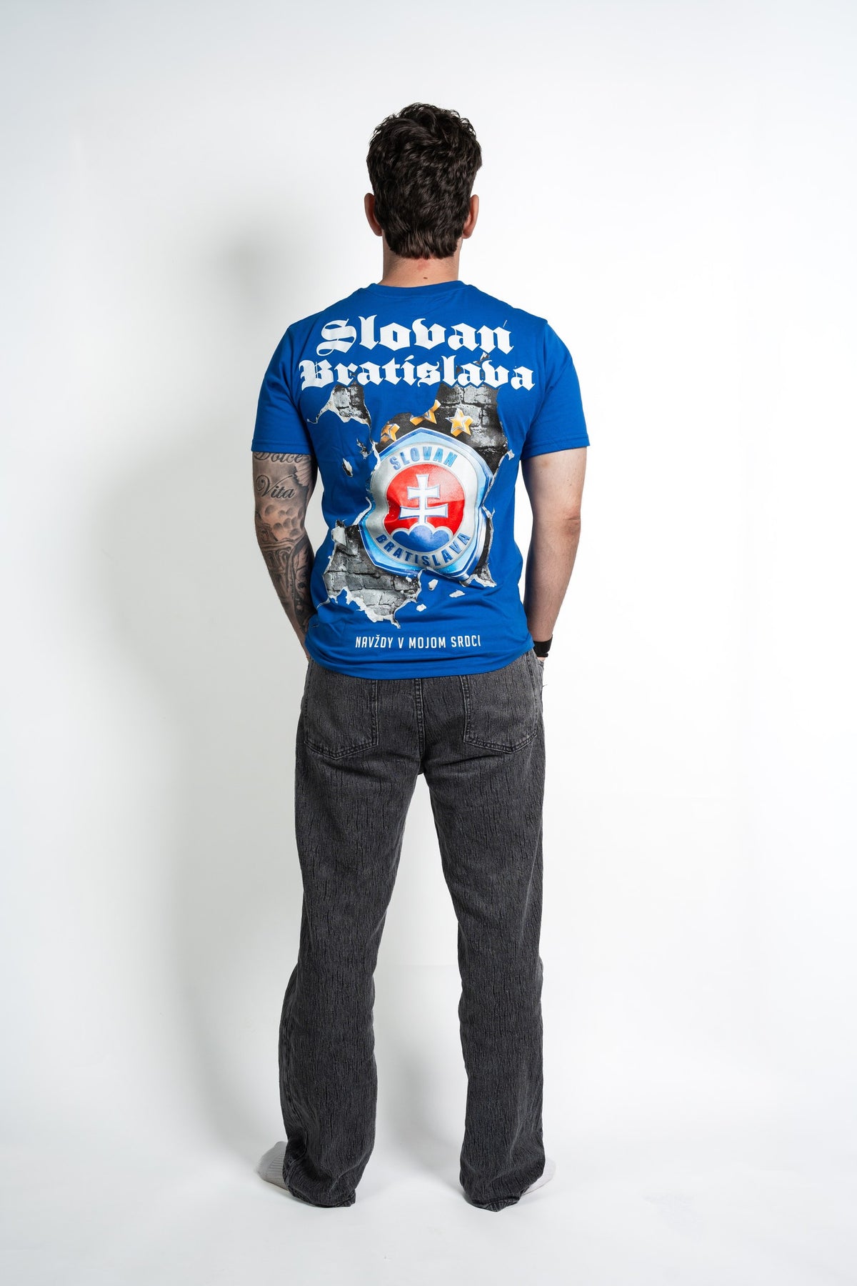 Slovan Style Herren-T-Shirt in Blau „Für immer im Herzen“