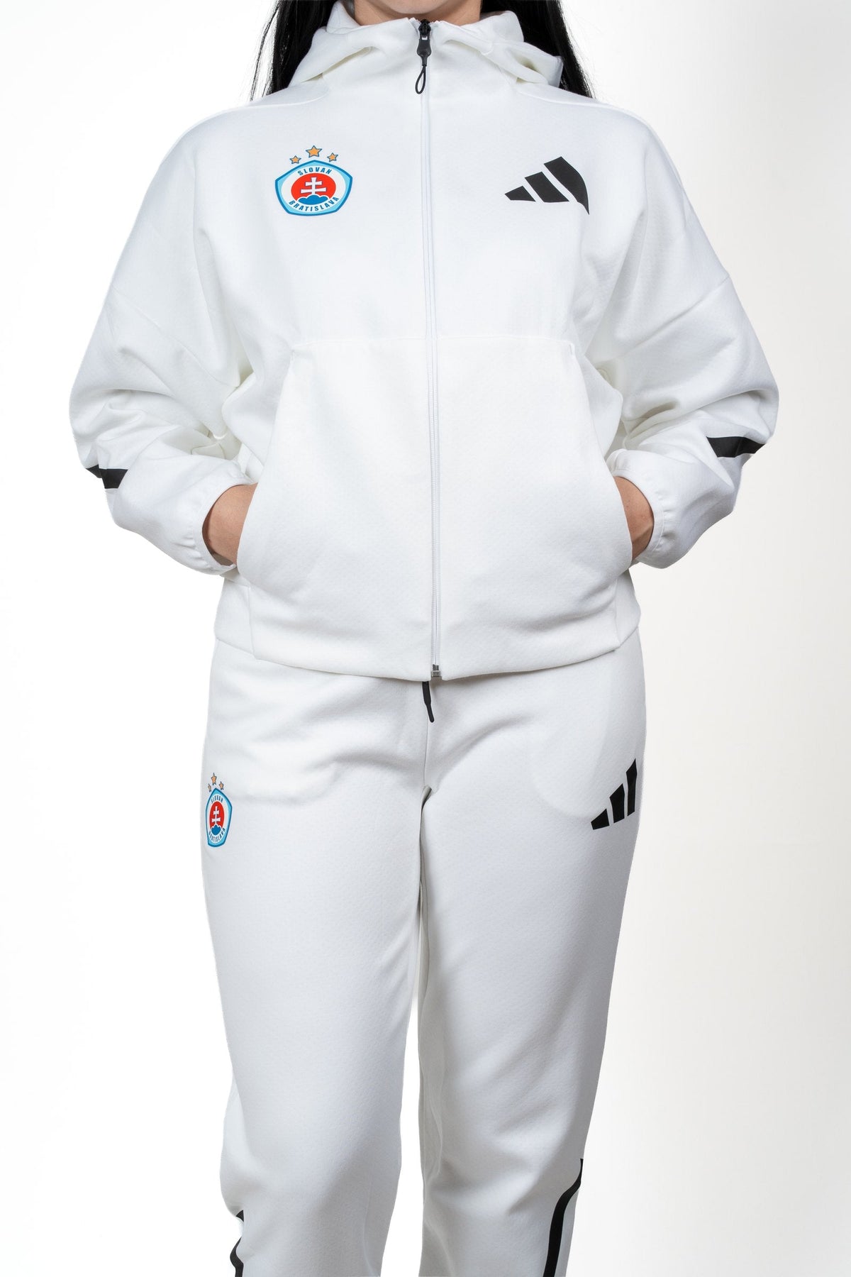 Adidas Damen Z.N.E. Kapuzenpullover weiß