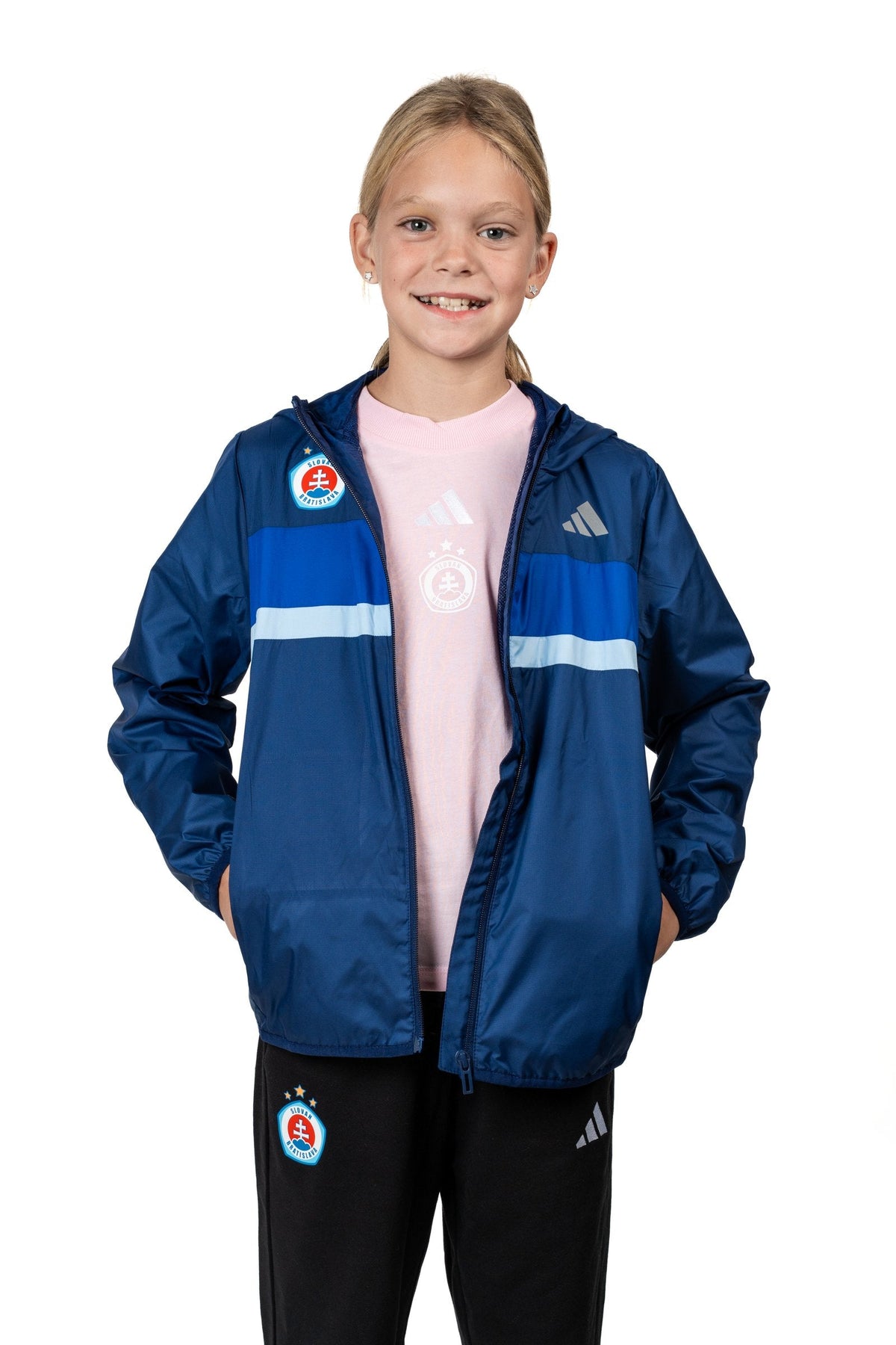 Adidas Kinderjacke dunkelblau