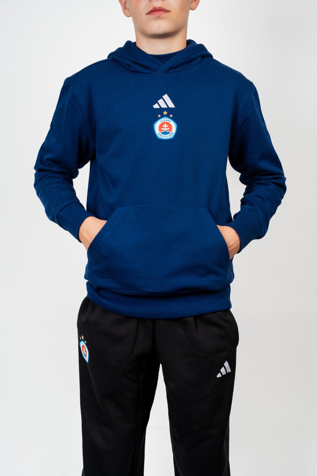 Adidas Kinder-Kapuzenpullover dunkelblau
