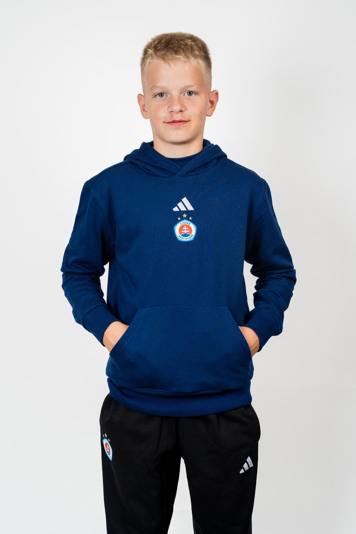 Adidas Kinder-Kapuzenpullover dunkelblau