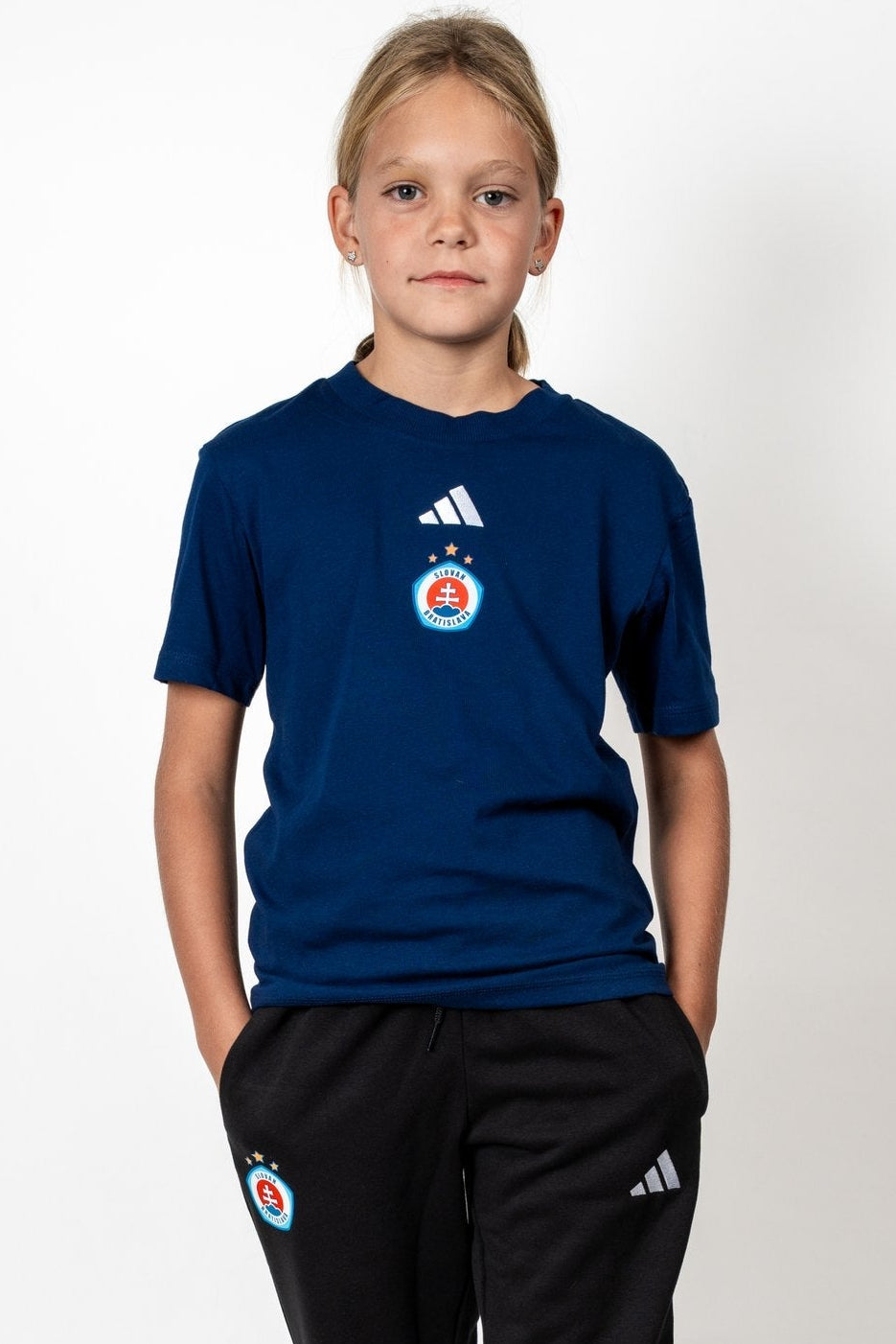 Adidas Kinder-T-Shirt dunkelblau