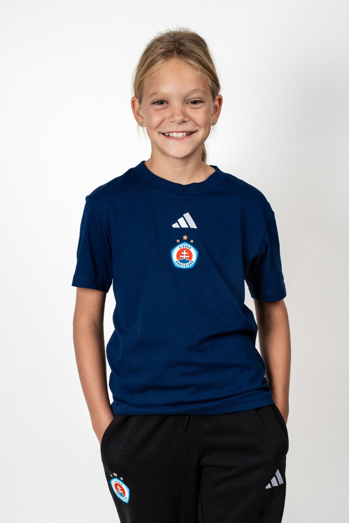 Adidas Kinder-T-Shirt dunkelblau