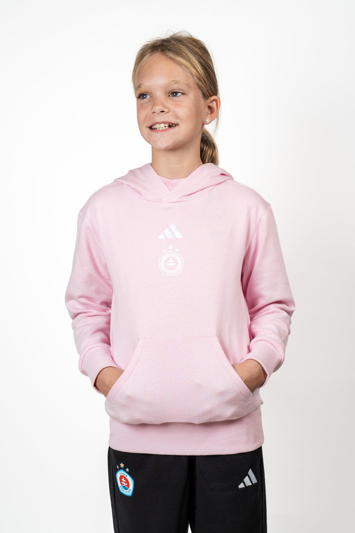 Adidas detská pink mikina s kapucňou