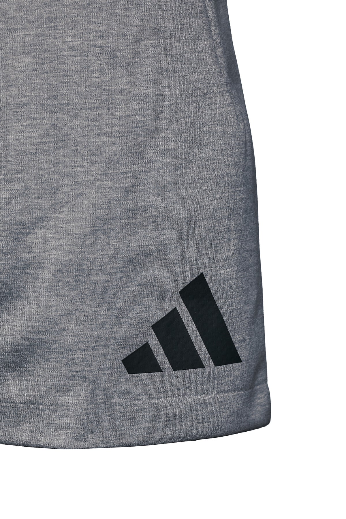 Adidas men's grey shorts with a black logo