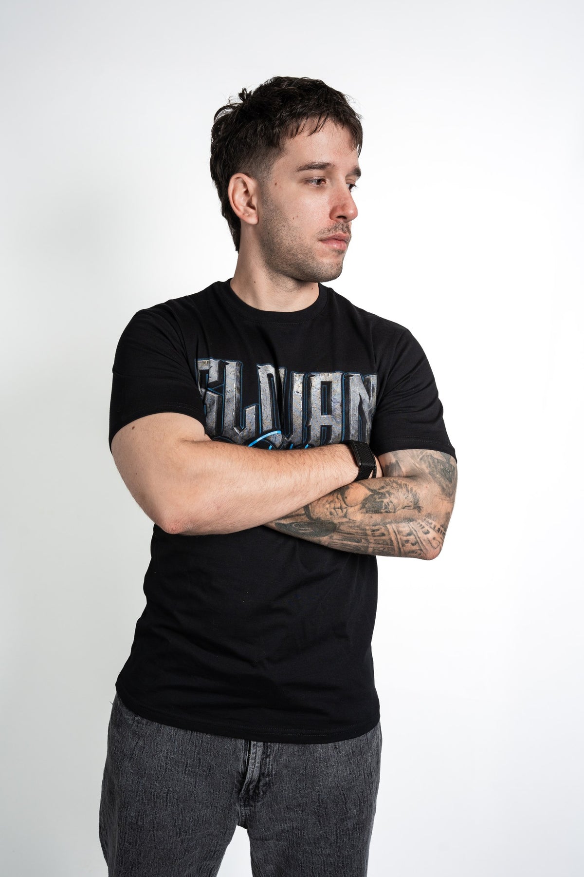 Slovan Style Herren-Fan-T-Shirt schwarz