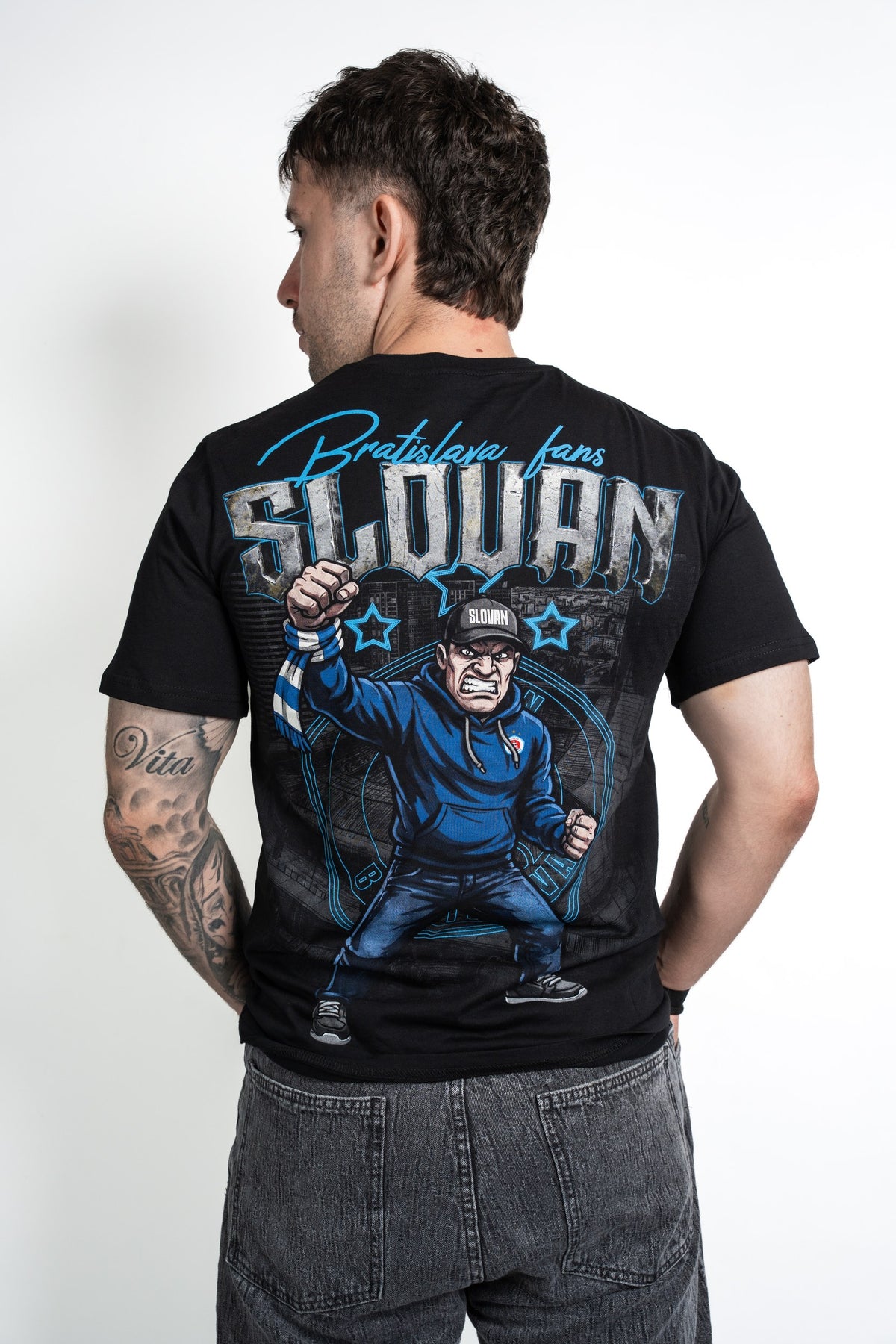 Slovan Style Herren-Fan-T-Shirt schwarz