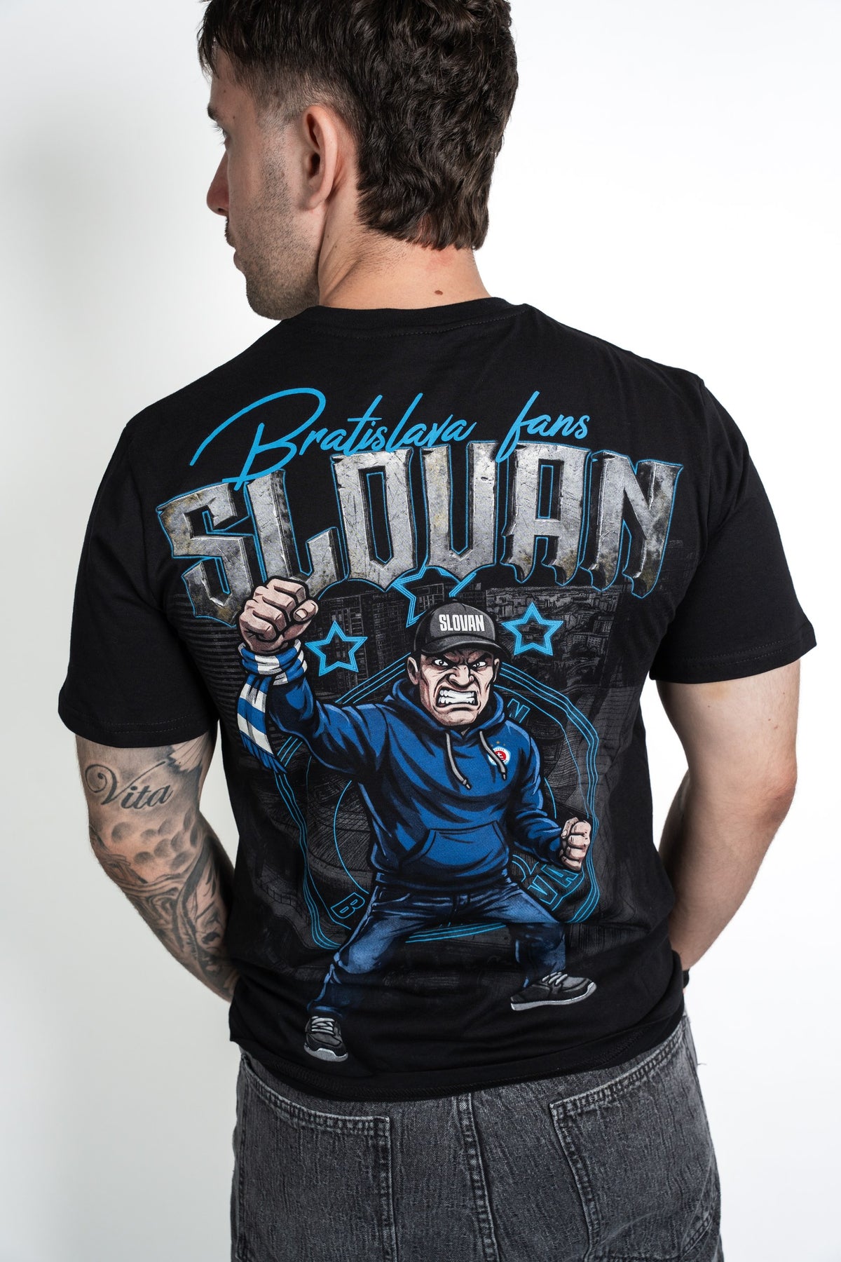 Slovan Style Herren-Fan-T-Shirt schwarz