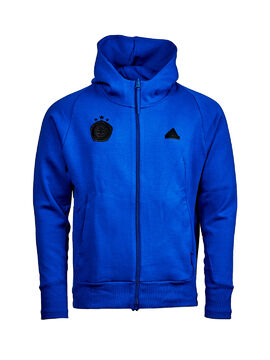 Royal blue mikina adidas s kapucňou  na zips a s čiernym  logom