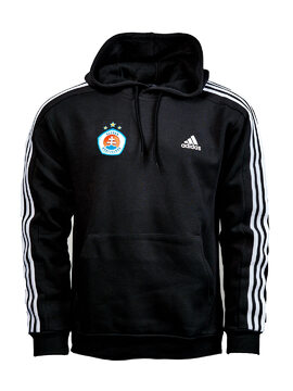 Čierna mikina adidas classic s kapucňou a s logom