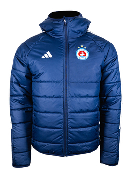 Modrá zimná bunda adidas s farebným logom